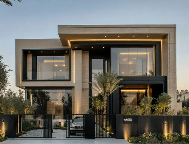 Contemporary investment property at dusk